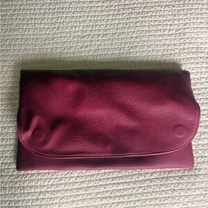 Women’s Maroon Foldover Clutch Purse